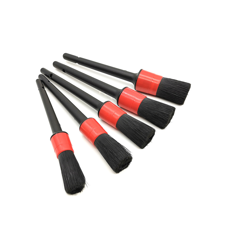 Bộ 5 cọ tròn rửa xe , chổi vệ sinh nội thất ô tô đa năng GRX18 (Kèm hộp đựng)