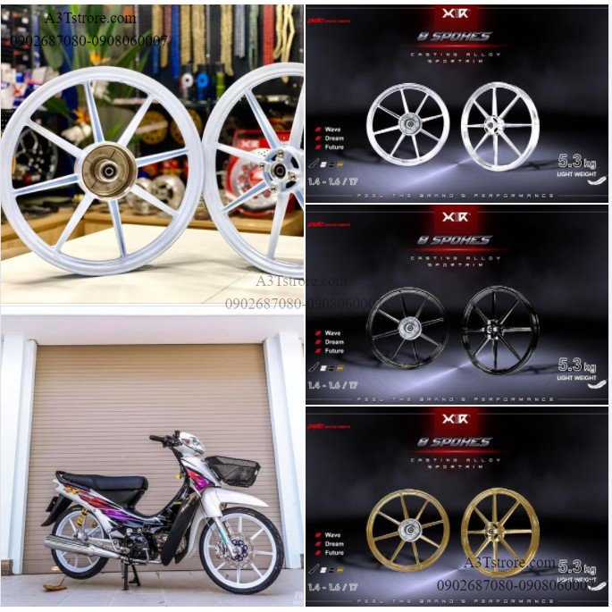 VÀNH MÂM ĐÚC 8 CÂY WAVE S110 / RSX 110 / FULED FUTURE 125  FI