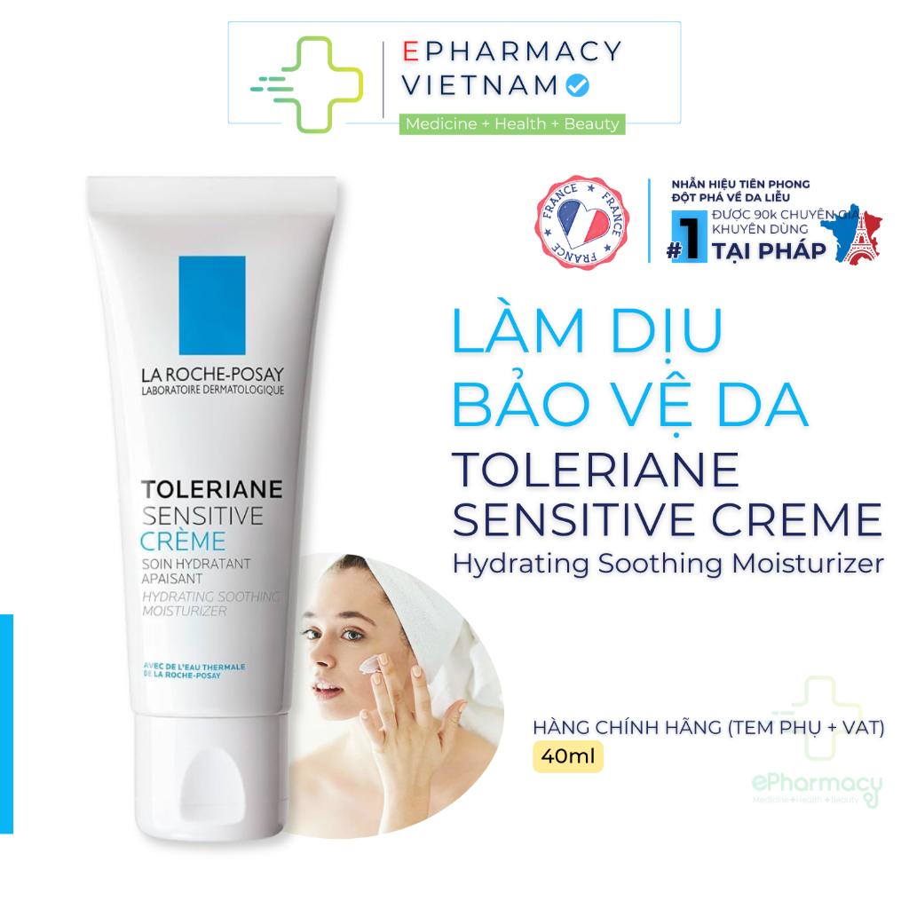 Kem Dưỡng La Roche-Posay Toleriane Sensitive Creme Moisturiser làm dịu & bảo vệ cho da nhạy cảm 40ml