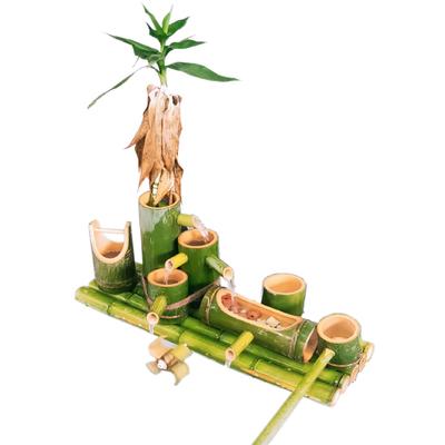 Thác nước phong thủy (tặng bánh xe gió)(thác nước bằng tre)