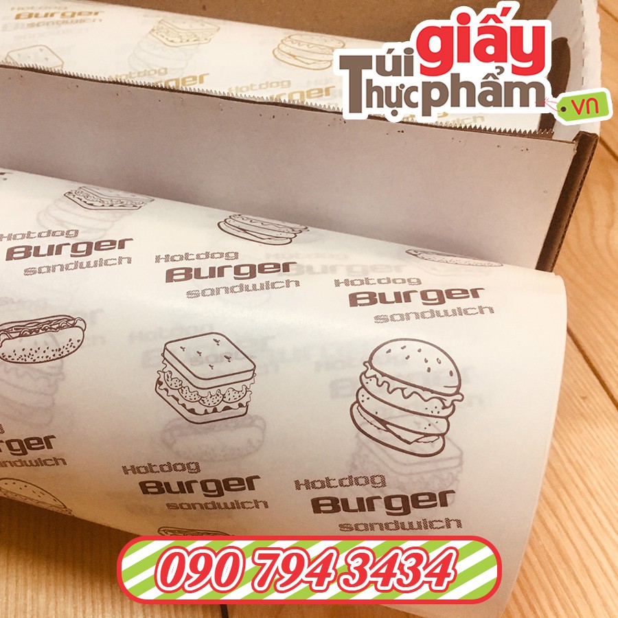 [Giá gốc]Cuộn Giấy Gói Thực Phẩm In Sẵn (40gsm)