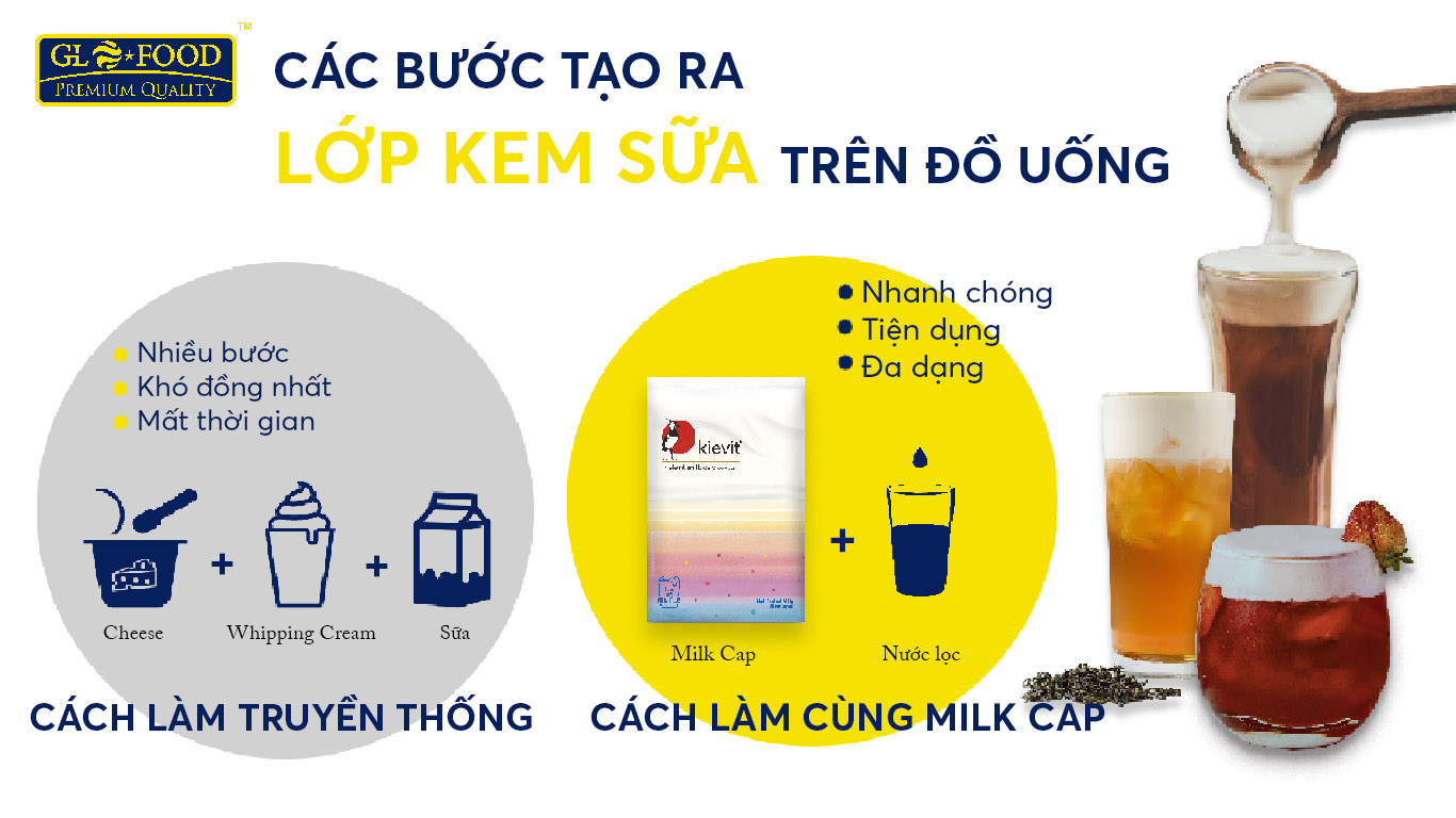 Bột milk foam Kievit gói 500g