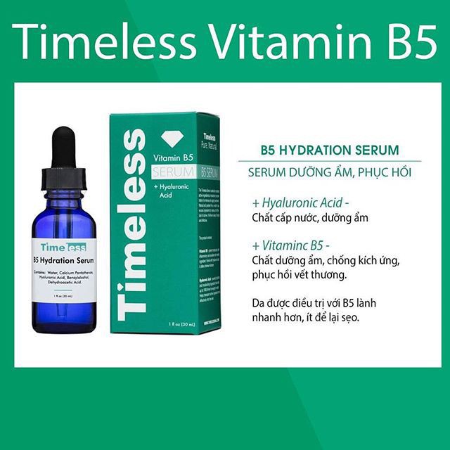 Timeless Vitamin B5 Hydration Serum Cấp Ẩm Phục Hồi Da Hư Tổn 30ml