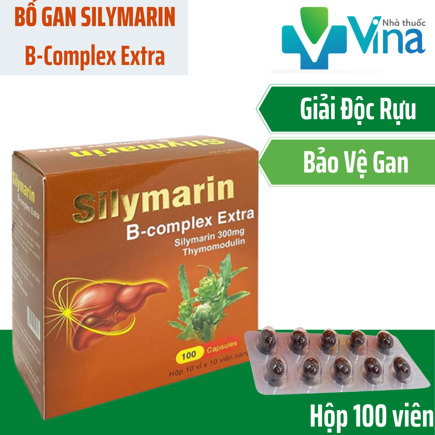 VIÊN UỐNG BỔ GAN SILYMARIN B-COMPLEX EXTRA - HỘP 100V