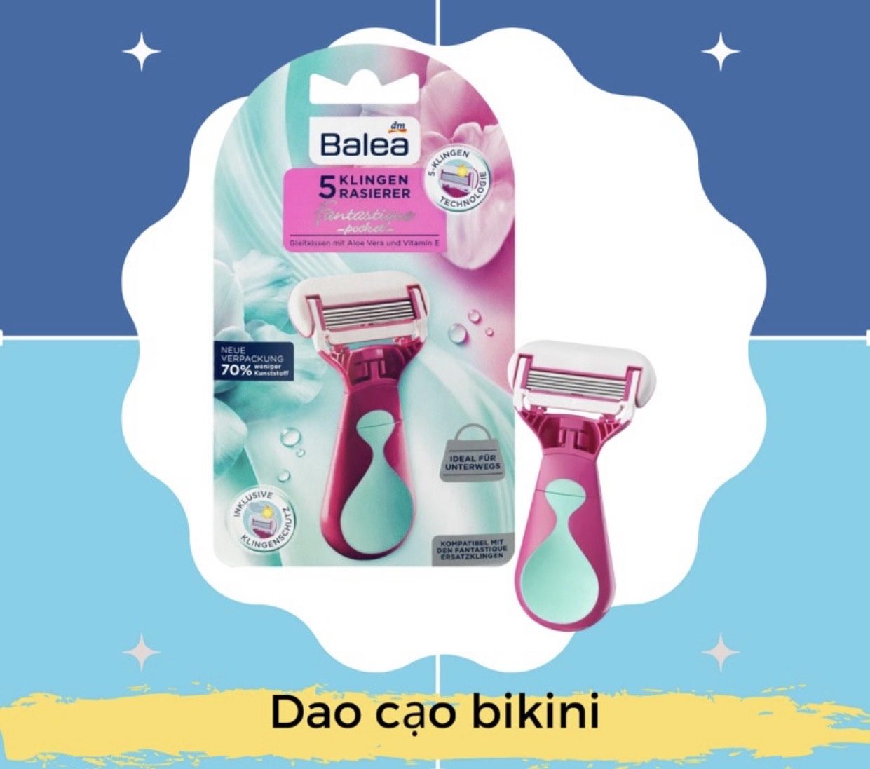 Dao cạo Bikini Balea Fantastique Pocket - 5 Lưỡi