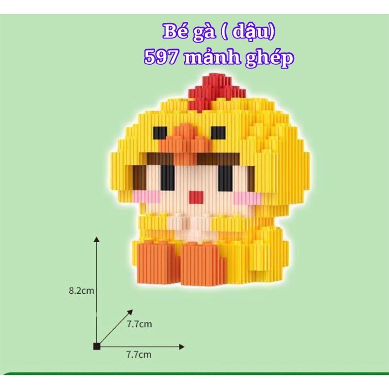 Mô hình lắp ráp lego 12 con giáp chọn mẫu