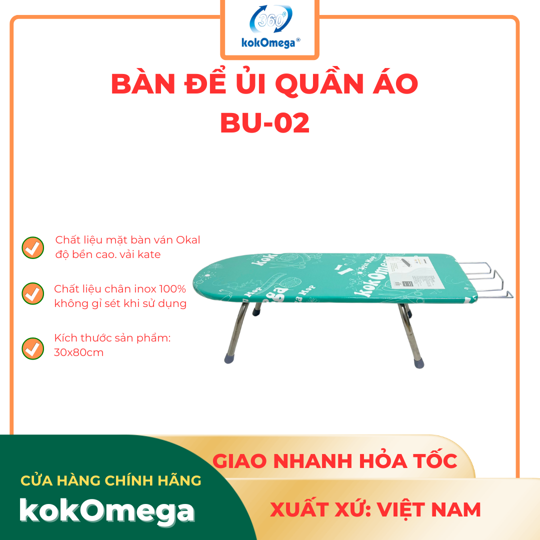 Bàn Để Ủi Quần Áo kokOmega 30x80 Cm - (OMBU-02)