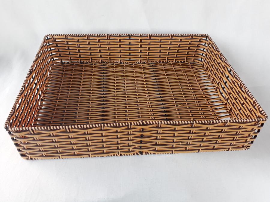 Khay chữ nhật to đựng đồ bàn ăn giả mây (37x27x8)