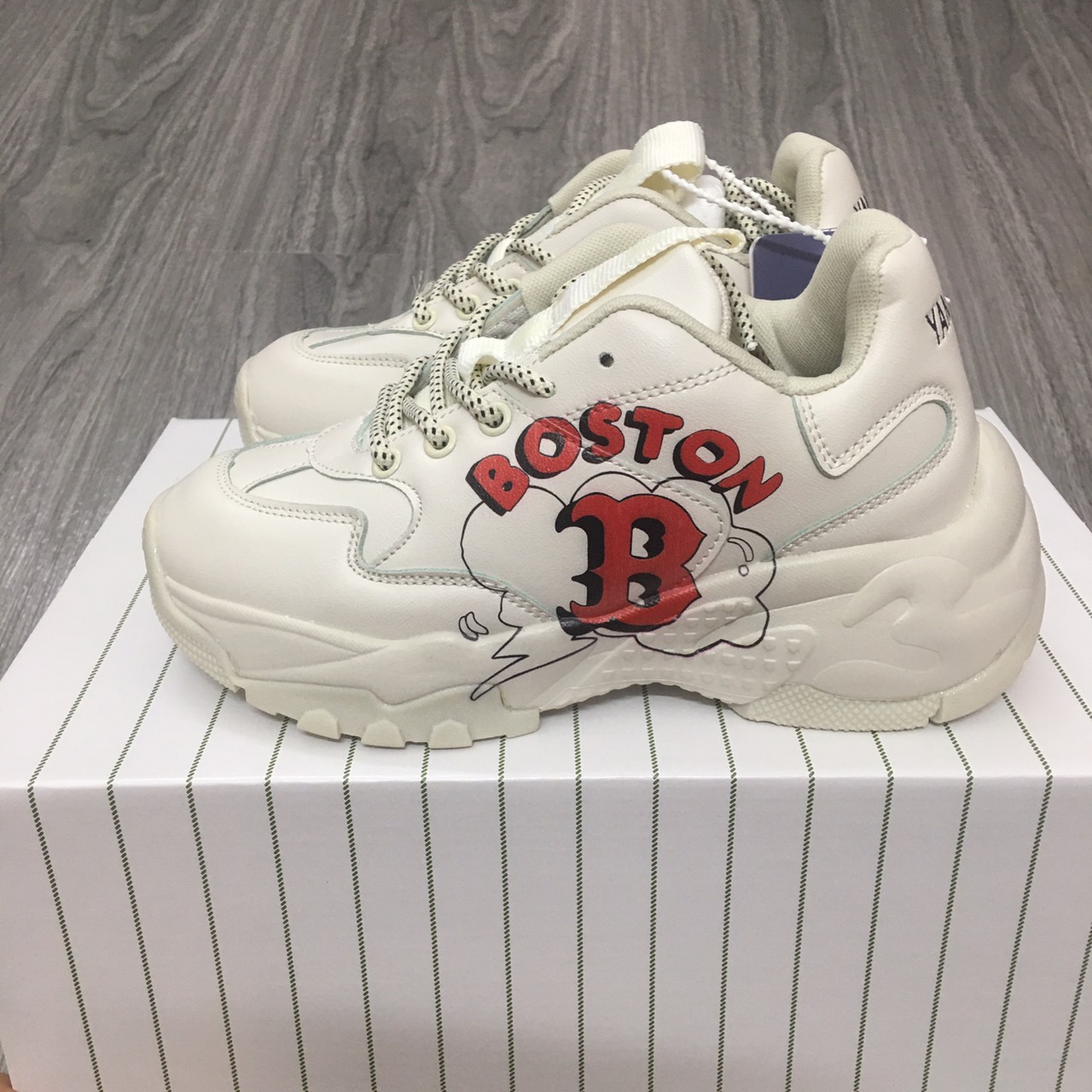 [TẶNG HỘP+BILL] Giày MLB mono NY vàng hàng đẹp bản in