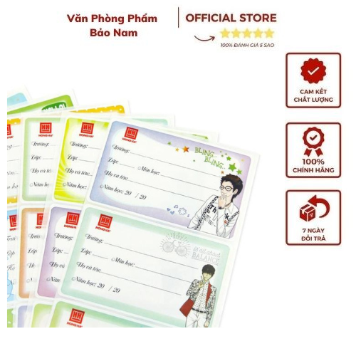 Nhãn vở học sinh Hồng Hà Chất lượng -hình ảnh ngộ nghĩnh thích hợp cho học sinh tiểu học