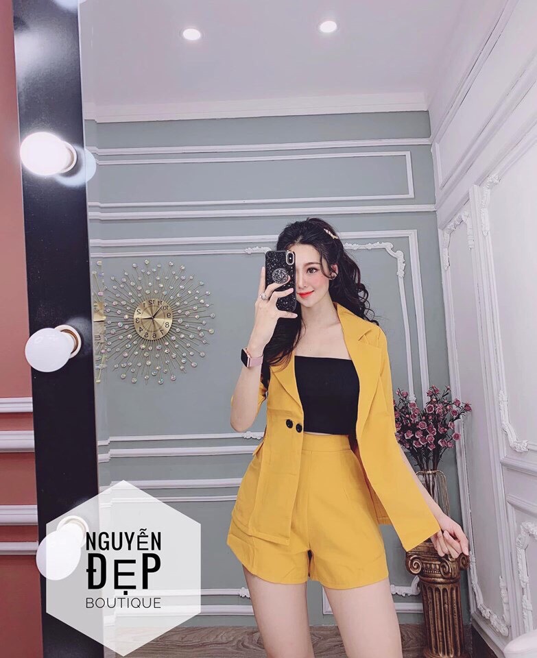 Sét vest 3 món áo khoác ngoài áo thun con kèm quần đùi