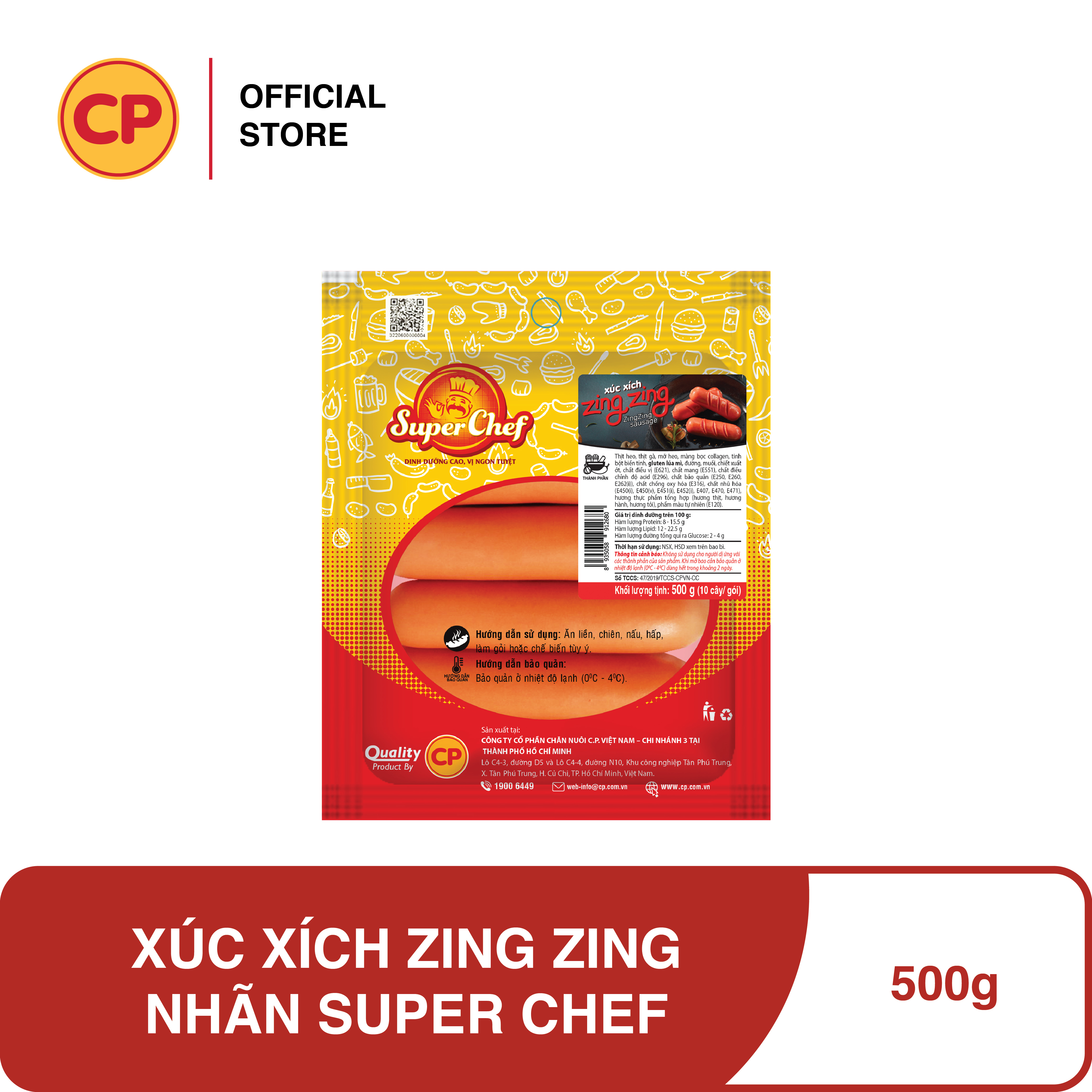 CP Xúc Xích Zing Zing Super Chef - 500g