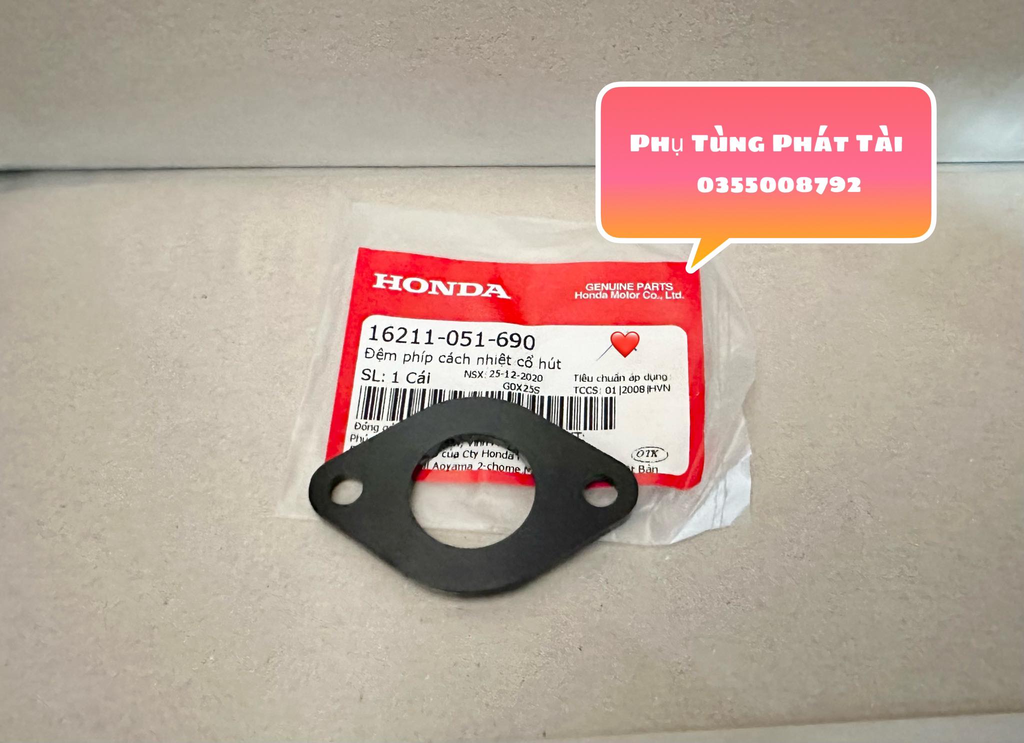 Phíp Cách Nhiệt Co Xăng Dưới Wave - Dream Chính Hãng Honda