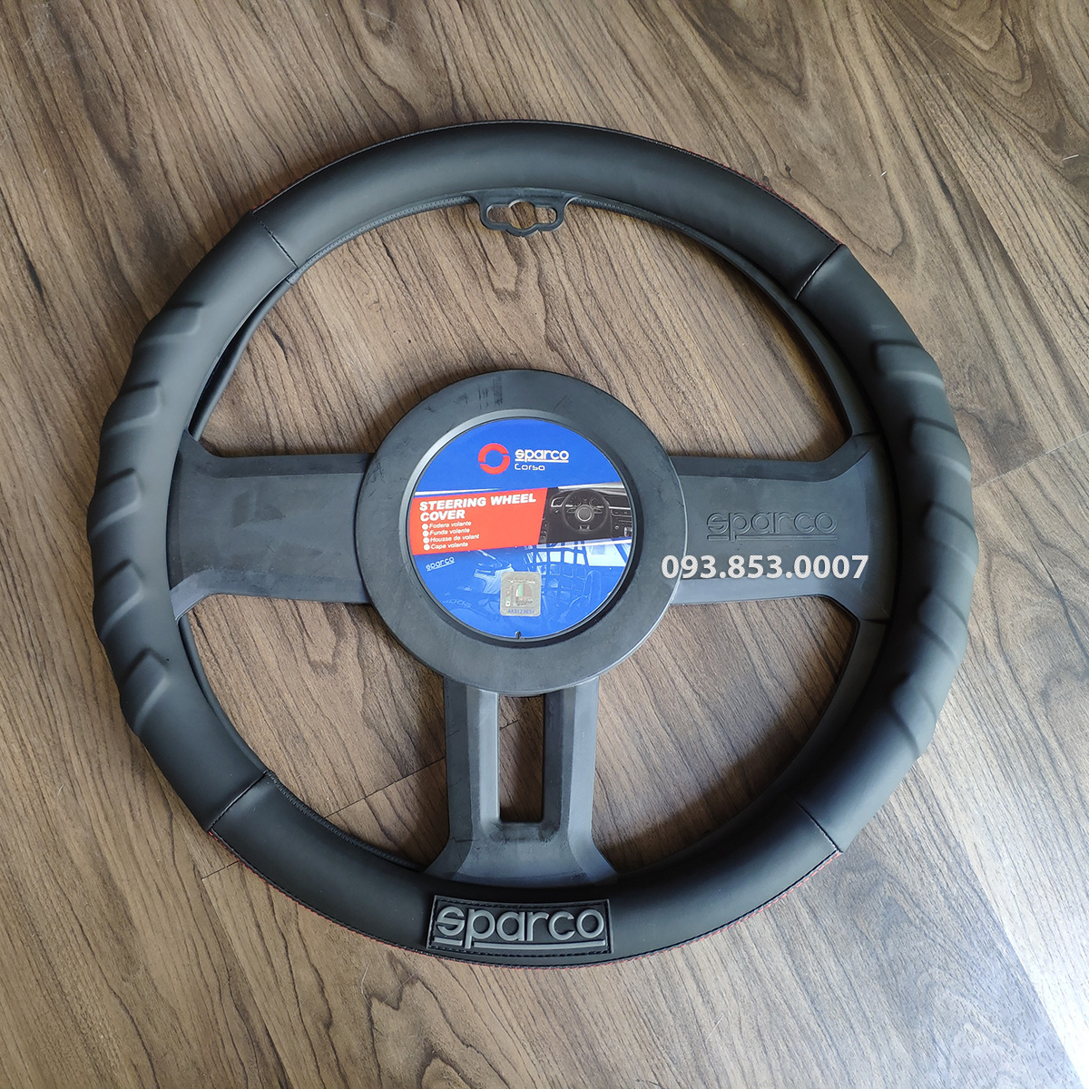 Bọc Vô Lăng Sparco Italia Cao Cấp Model 1117BKS cho các dòng ô tô xe hơi phổ thông size 37-38-39cm (màu đen)