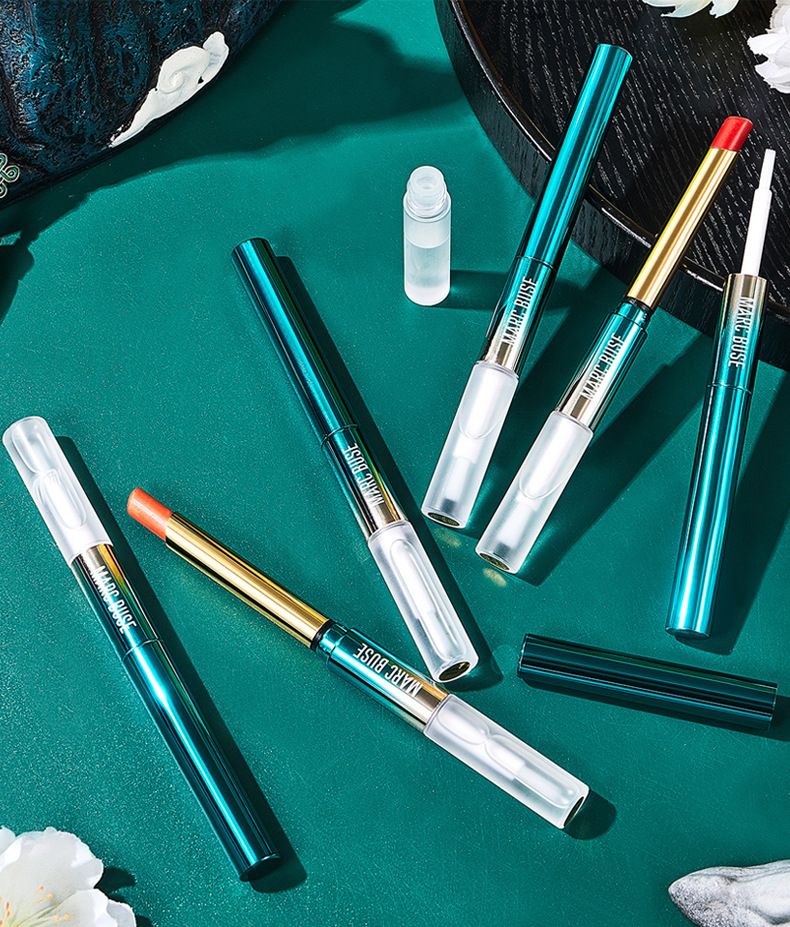 Son khóa màu chống nước Marc Buse son môi bền màu kháng nước lâu trôi chất son nhung lì son 2 đầu Marc Buse Hàn Quốc