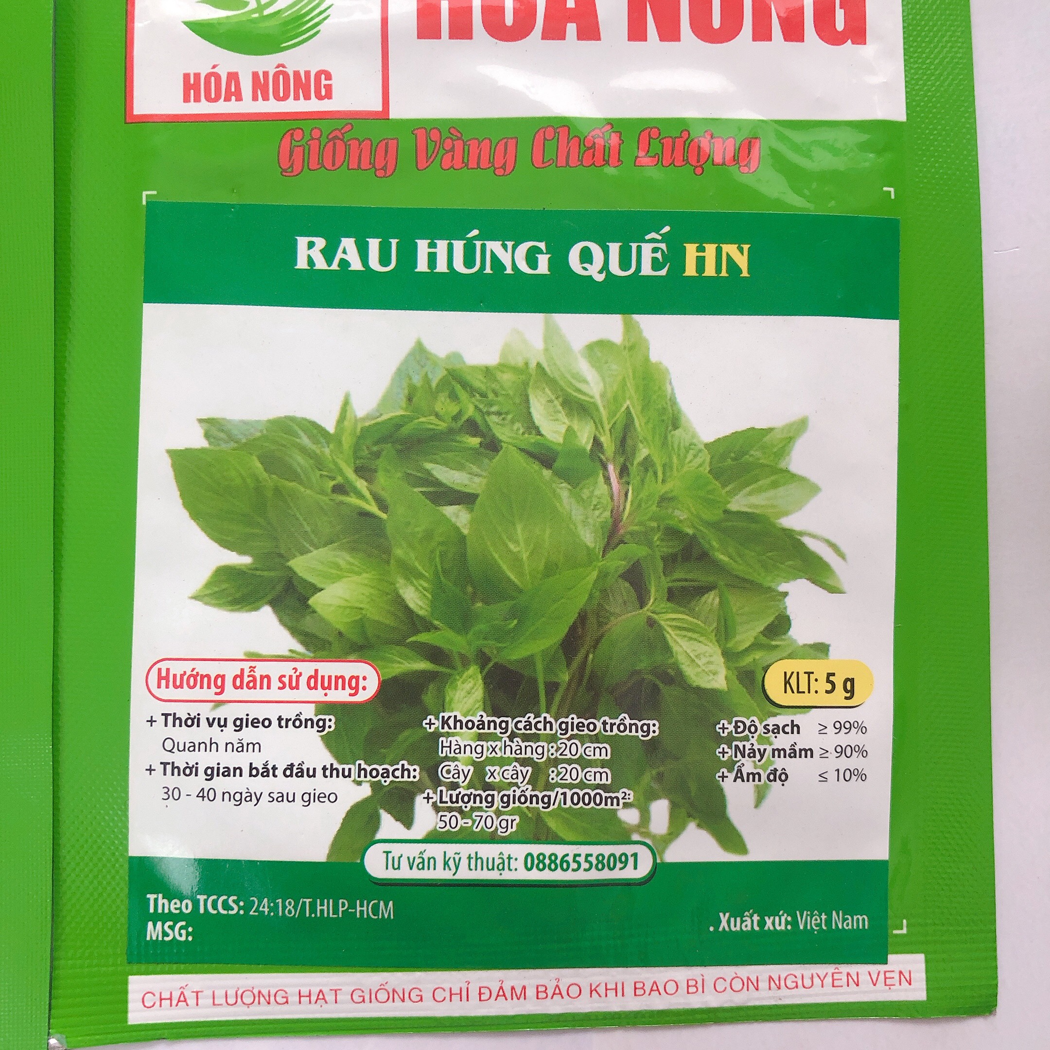 [HCM]Hạt giống rau húng quế HN gói 5gr