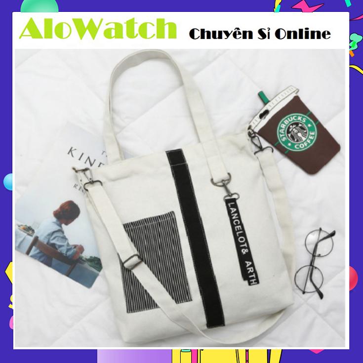 Túi tote nữ phối sọc phong cách hàn quốc alowatch
