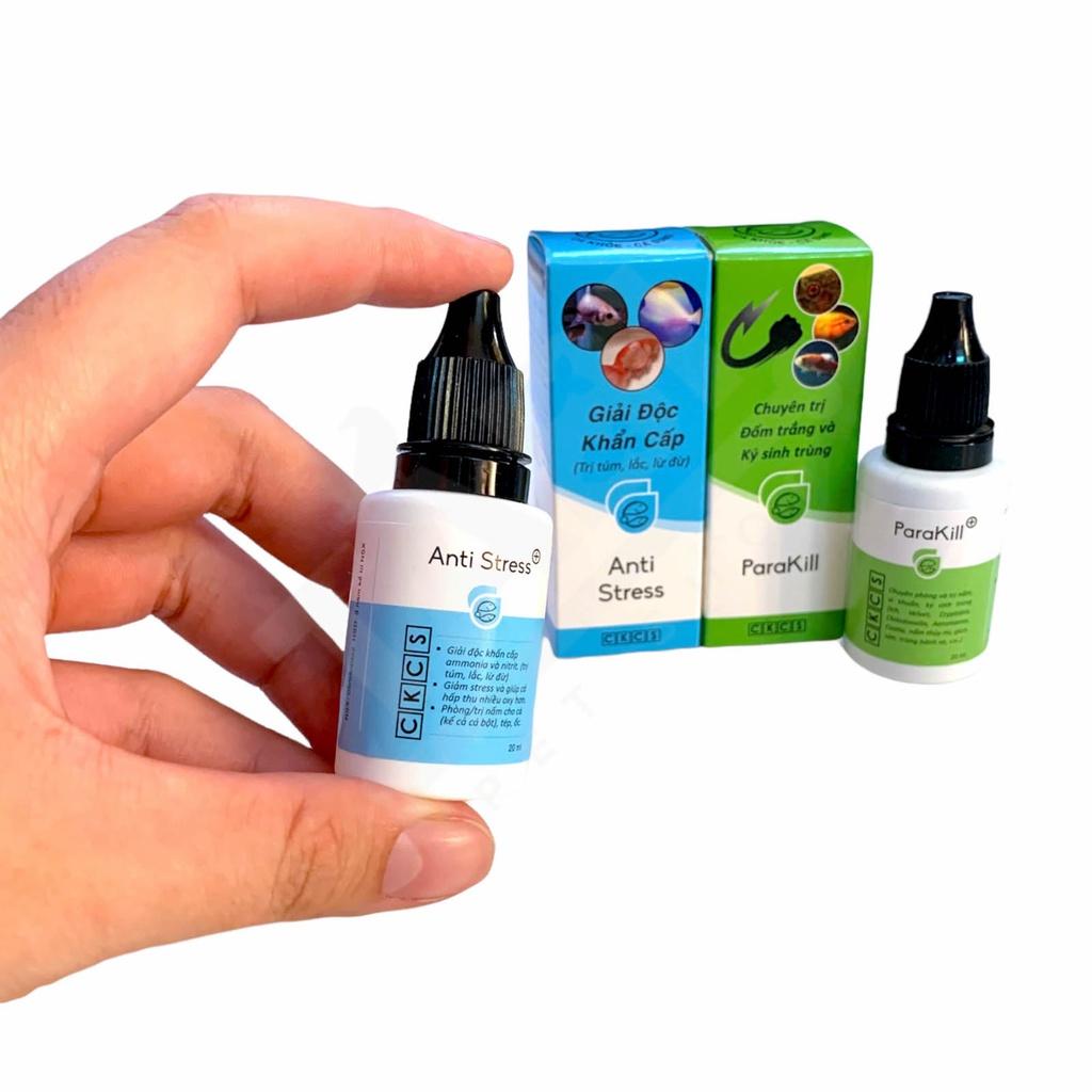 combo 1 anti stress và 1 parakill ( 2 chai) thần dược cá cảnh