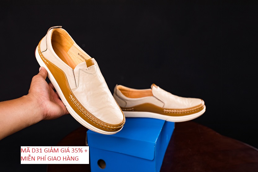 giầy lười asisa da bò thật cao cấp