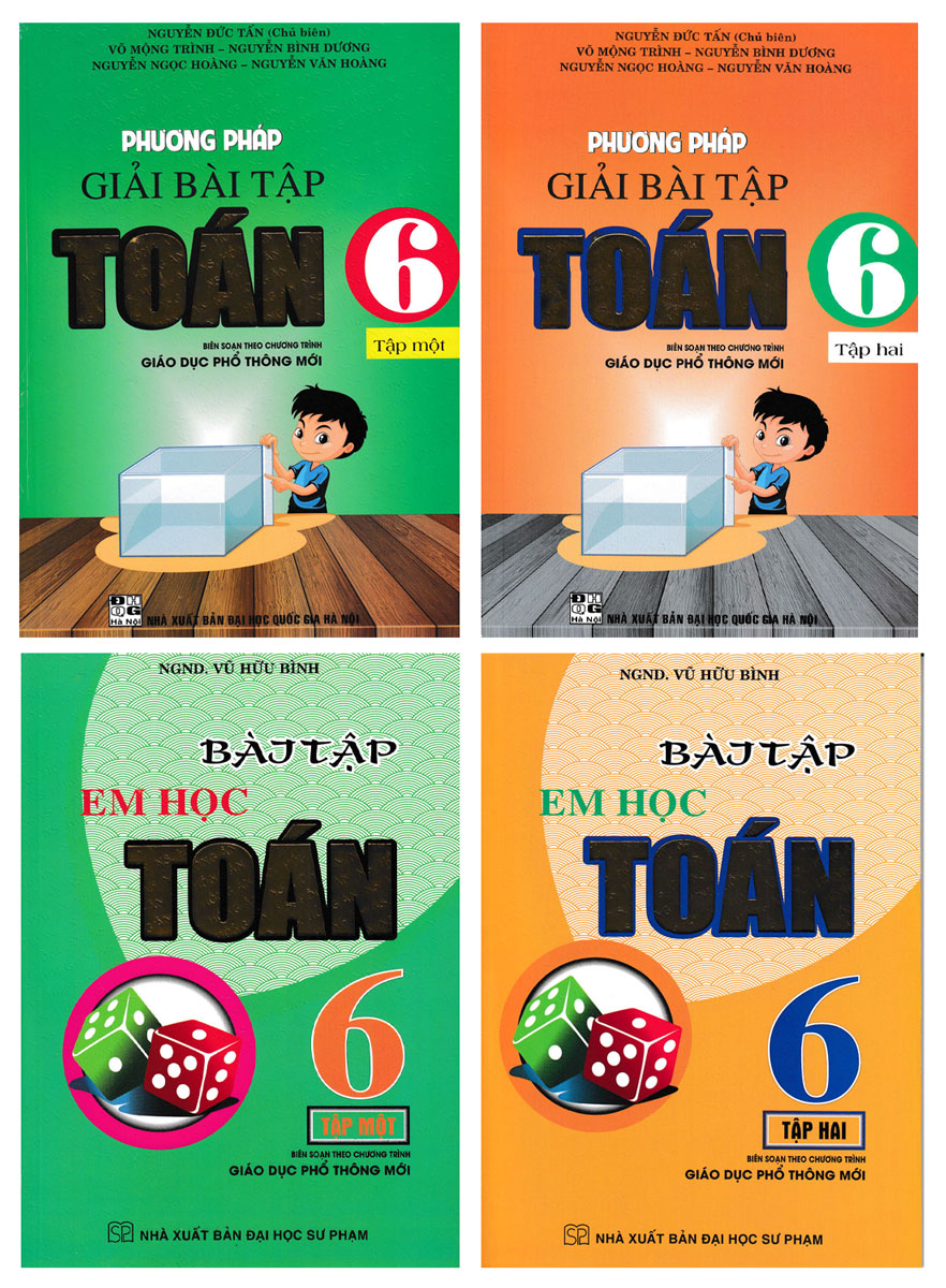 [ Sách Chính Hãng ] Combo Phương Pháp Giải Bài Tập Toán 6 + Bài Tập Em Học Toán Lớp 6 - Theo Chương Trình Giáo Dục Phổ Thông Mới (Bộ 4 Cuốn)  - NTbooks