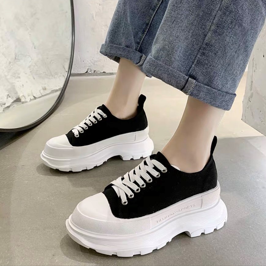 Giầy Nữ Seaker Chunky Canvas Độn Đế 7cm Thời Trang Trẻ (shophanhan)