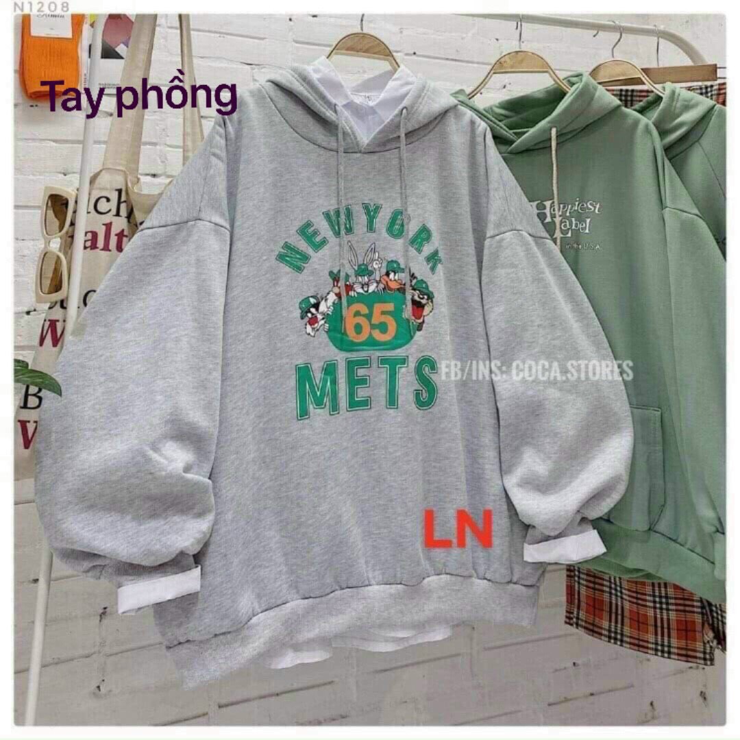 ÁO KHOÁC THUN NỈ NGOẠI FORM CHUẨN, NÓN 2 LỚP, TAY PHỒNG, IN RÕ ĐẸP, CHUẨN CHẤT MÊ LY SIÊU HOT