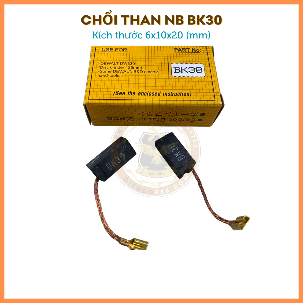 Chổi than BK30 NB kích thước 6x10x20mm