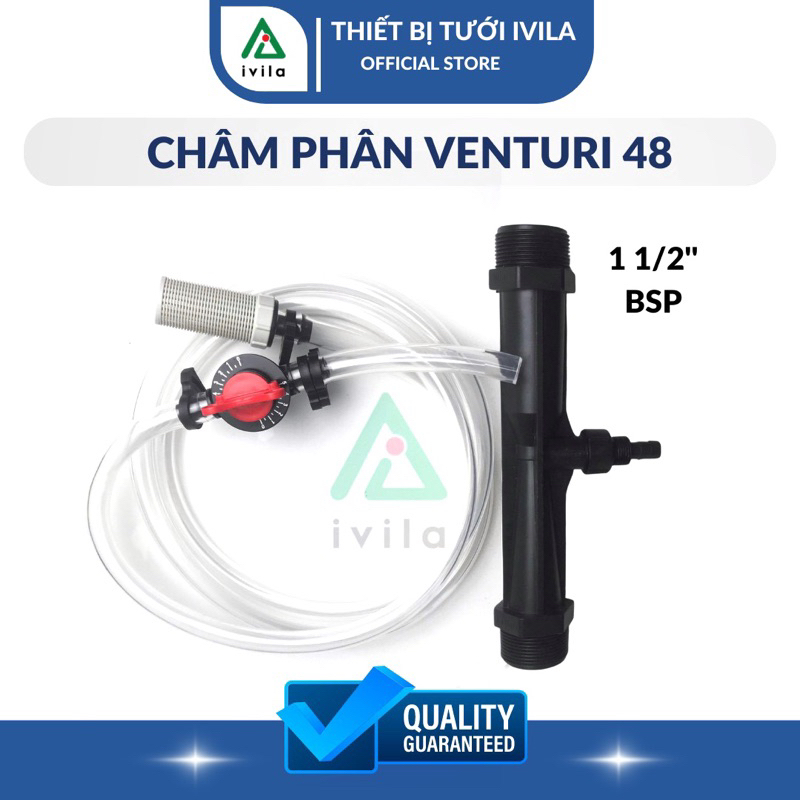 Bộ châm phân Venturi 48, Thiết bị châm phân Venturi 48mm dùng trong hệ thống tưới, bộ hút phân, châm phân tự động phi 48
