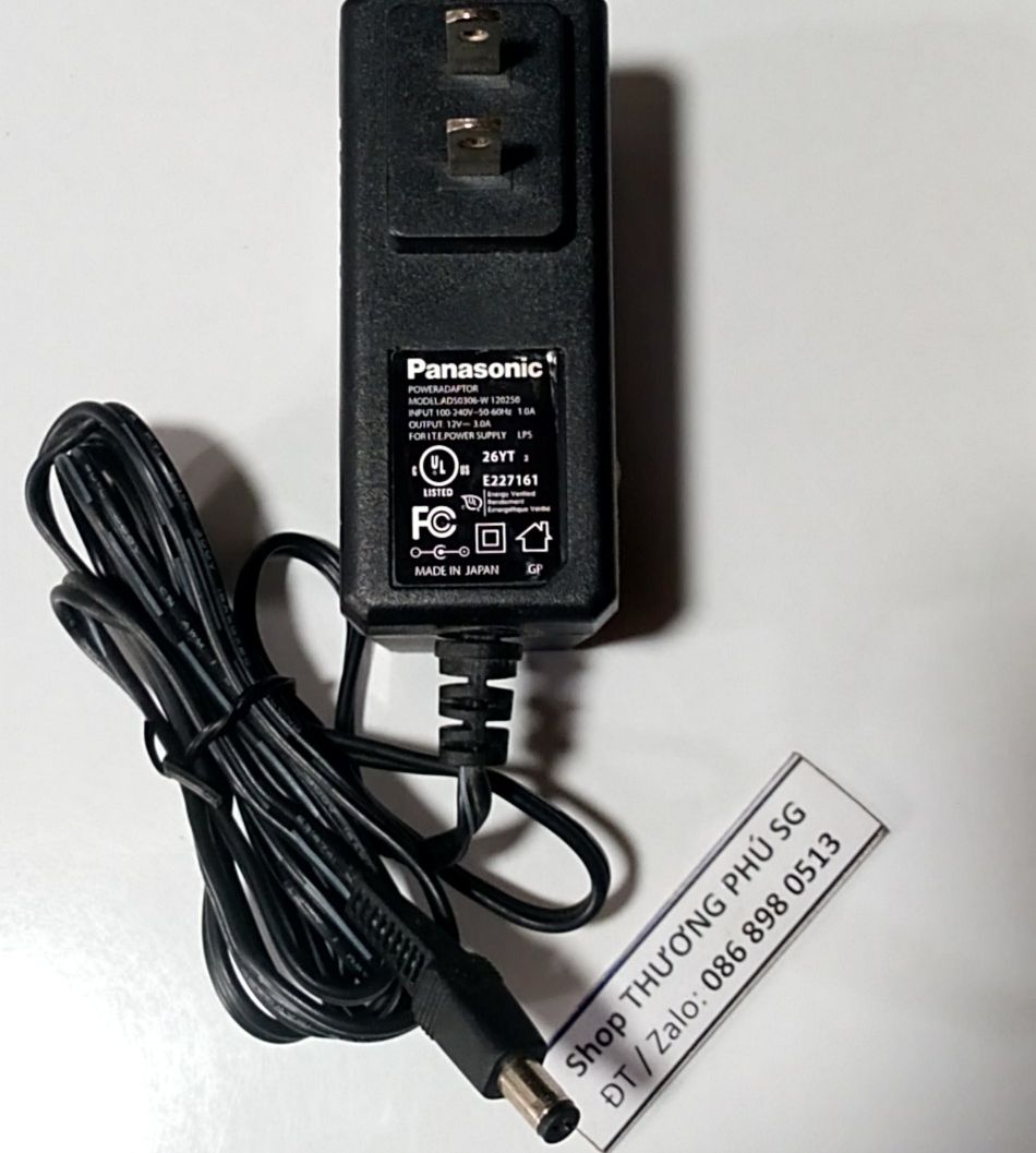 Bộ chuyển nguồn Adapter DC: 12V - 3A (Đầu lớn - Chuẩn 5.5mm X 2.1~2.5mm) (ZIN)