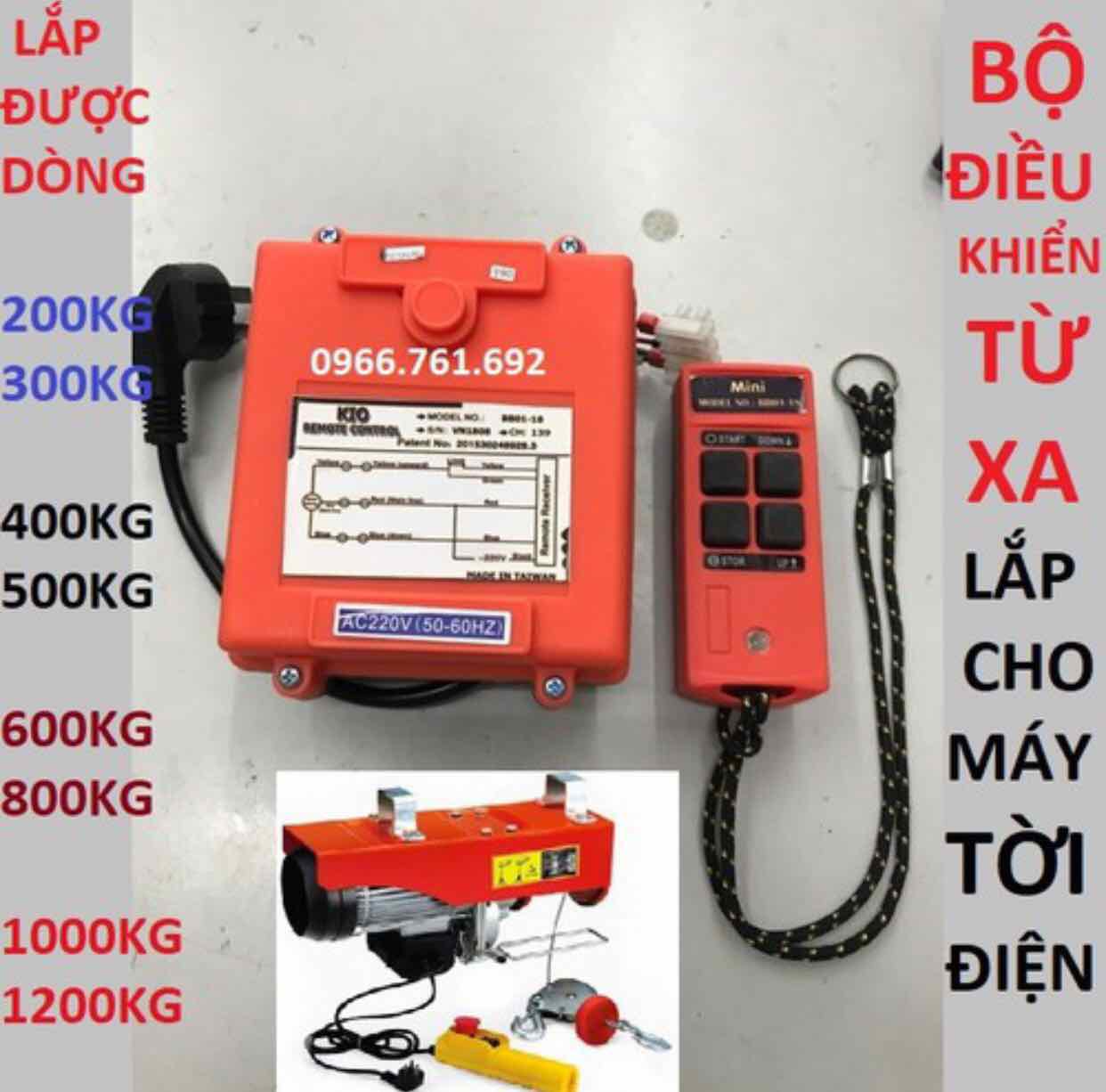 bộ điều khiển từ xa lắp cho máy tời - điều khiển từ xa cho máy tời