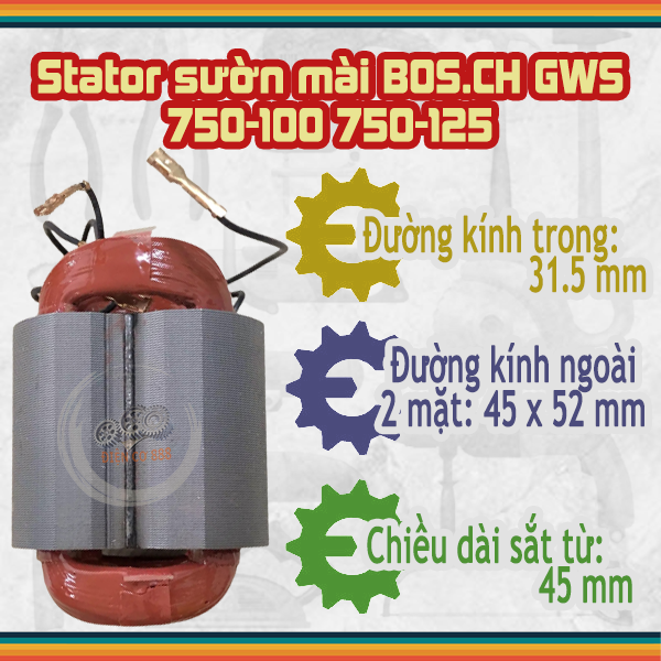 Cuộn stator mài BOSCH GWS 750-100, 750-125 220V