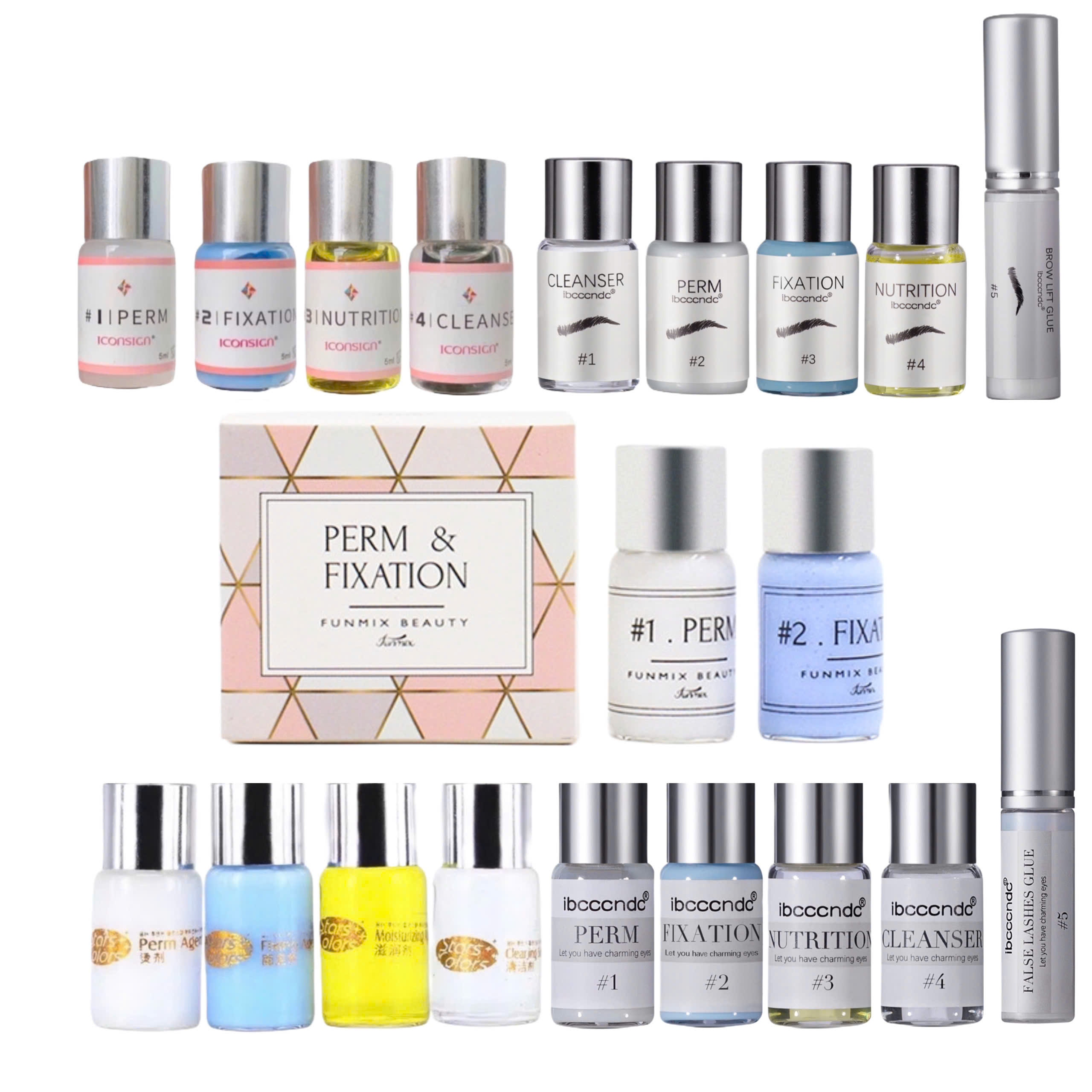 Tách lẻ lọ số 1, 2, 3, 4 của bộ uốn mi (dụng cụ nối mi)