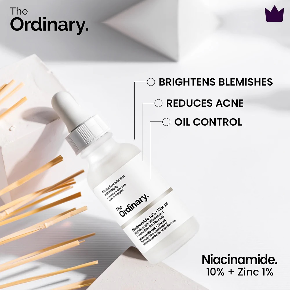 Tinh Chất Ngăn Ngừa Mụn, Làm Mờ Thâm The Ordinary Niacinamide 10% + Zinc 1% 30ml