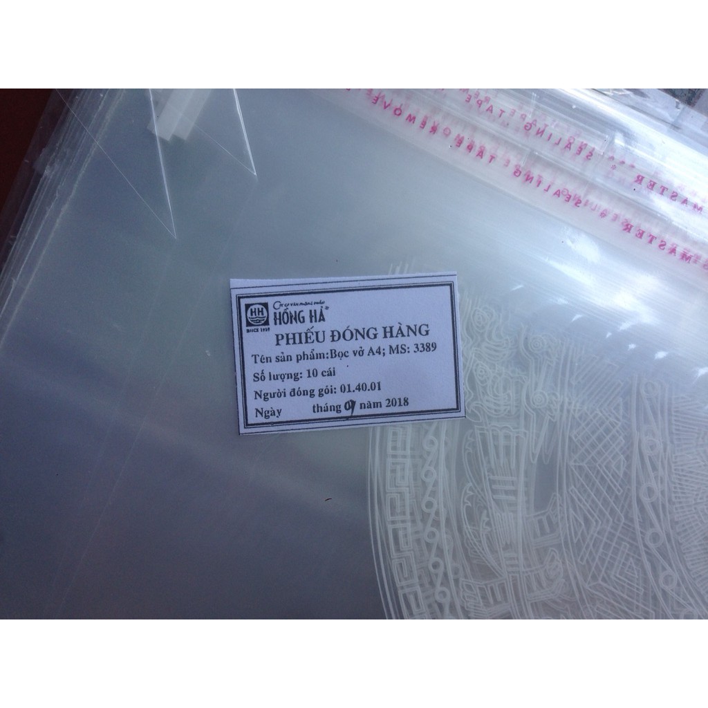 Bọc Vở, Sách Cỡ A4 Hồng Hà 3389