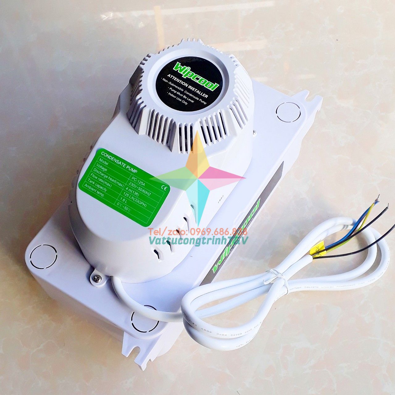Bơm xử lý nước thải điều hòa WIPCOOL Model PC-125A  (loại 4M)