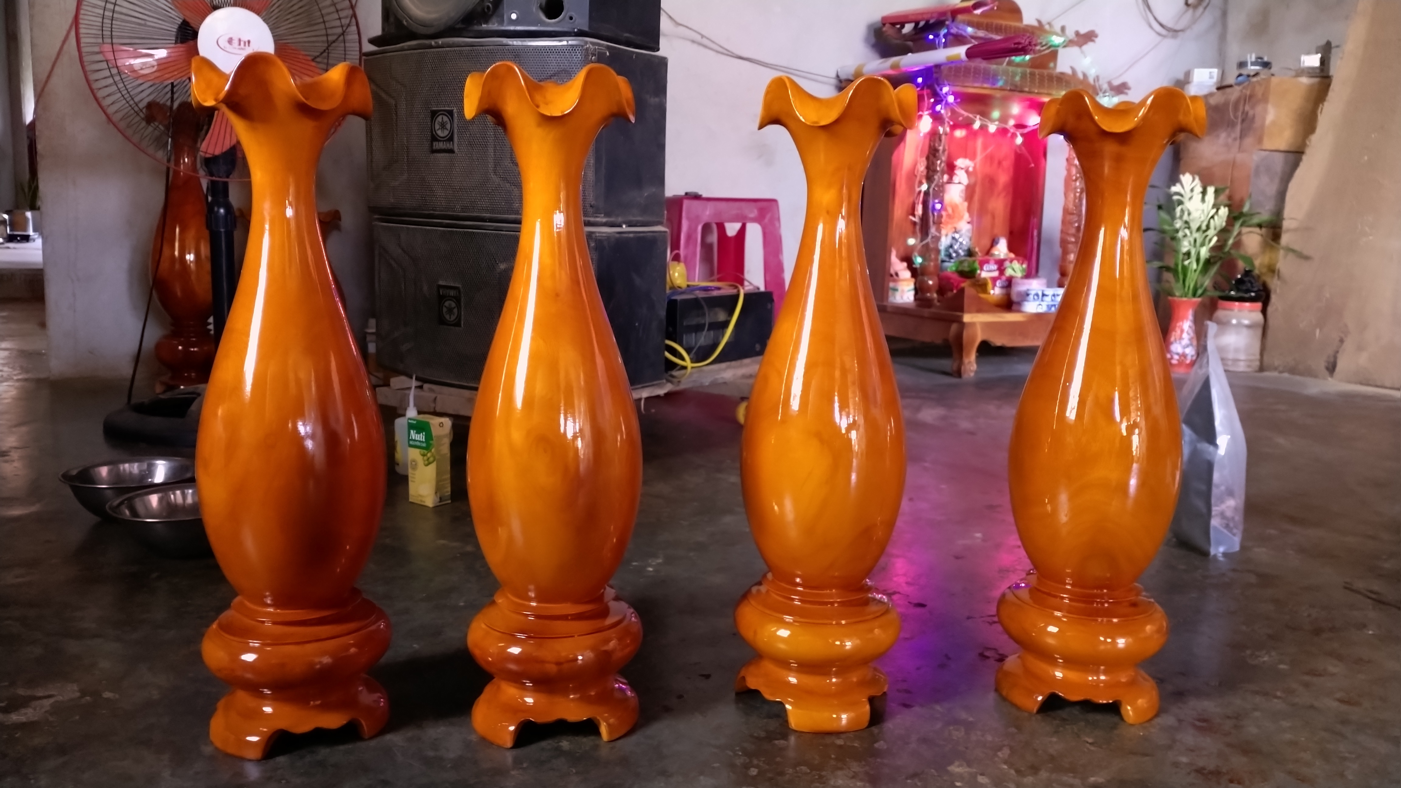cặp lục bình gỗ mít ta cao 50cm