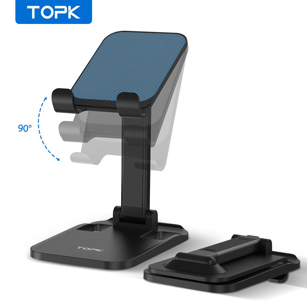 TOPK D10 Desktop Lazy Phone Holder Desktop Folding Applicable Mobile Phone Tablet Computer Stand Adjustable Angle