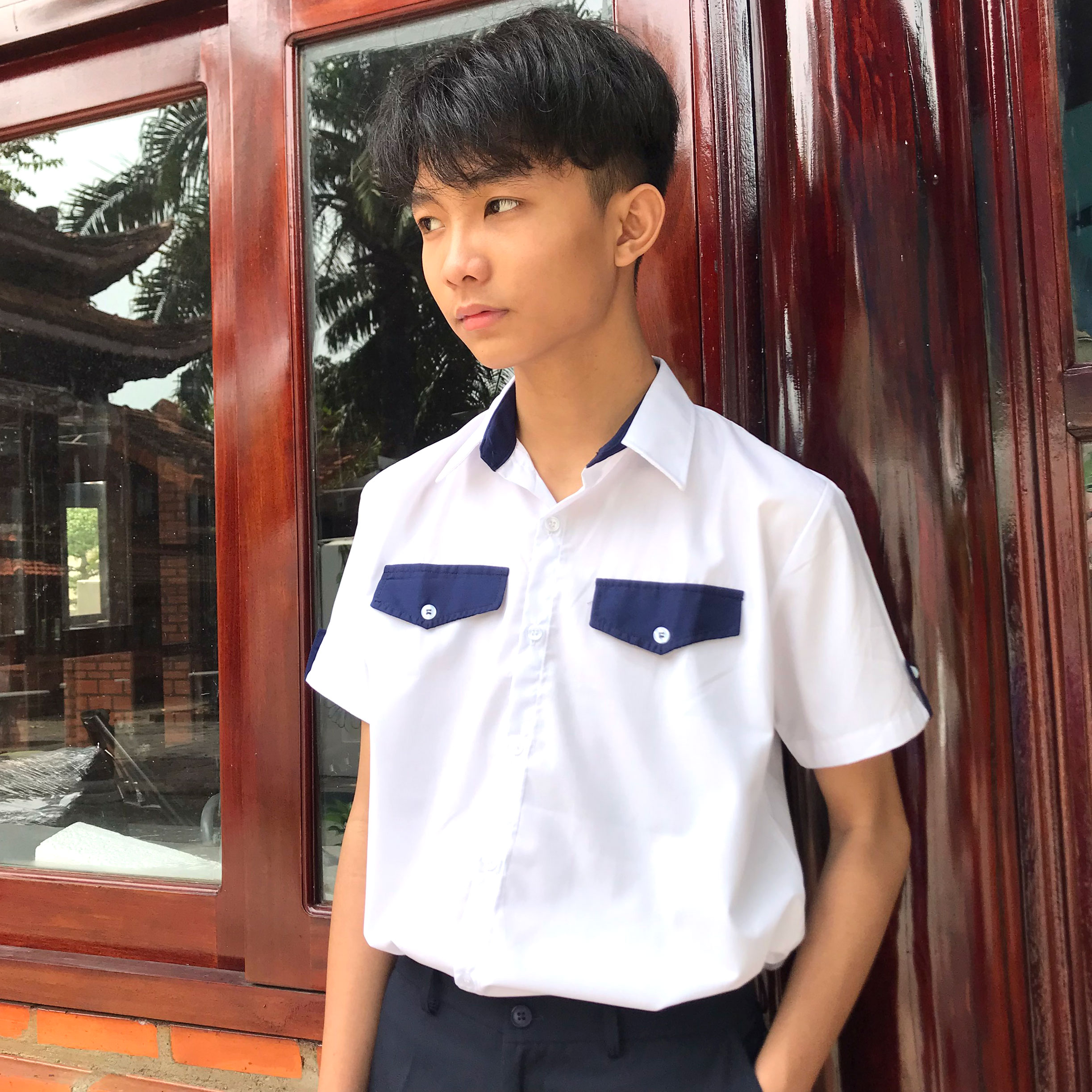Áo sơ mi đồng phục đi học cho bé trai