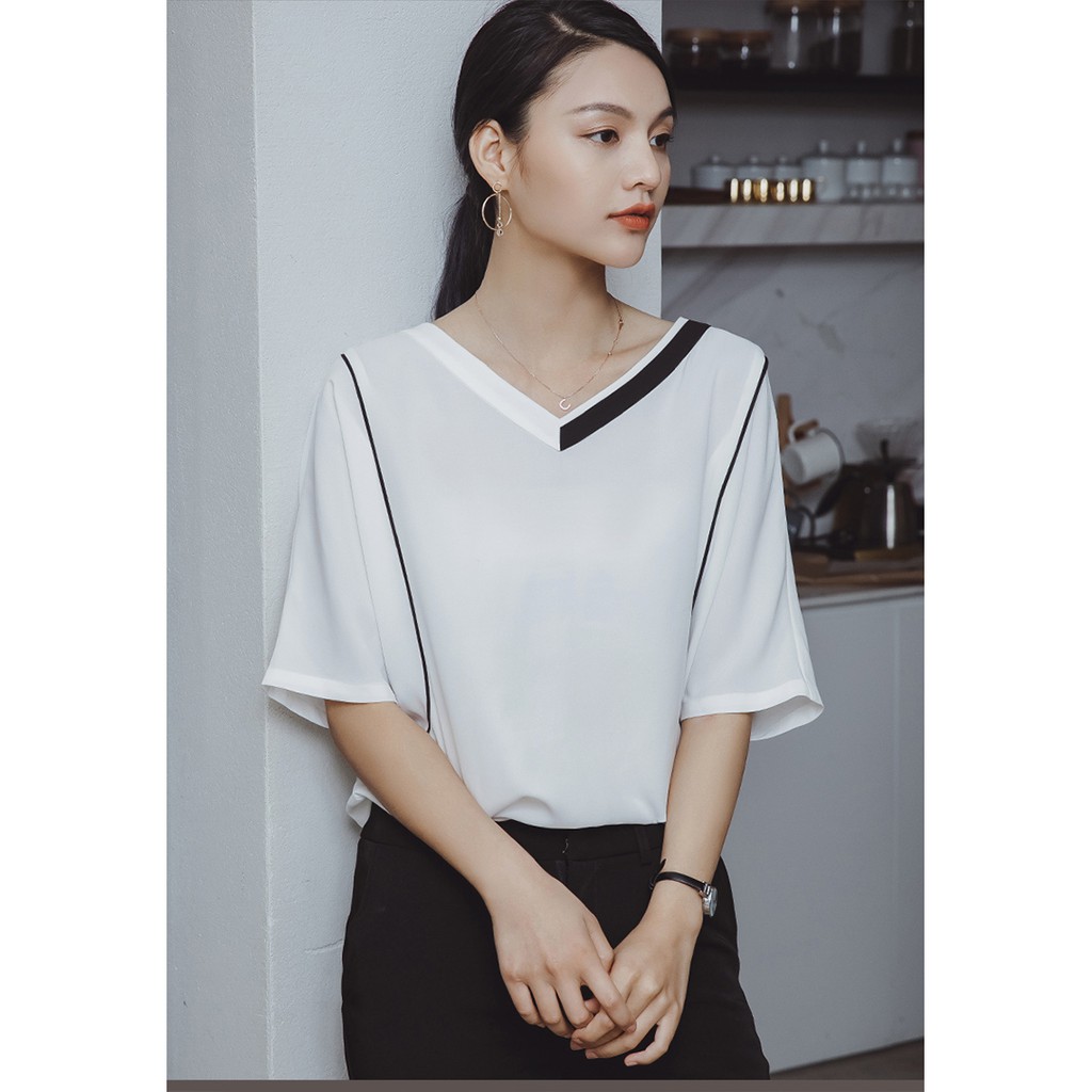 ❌FREESHIP- ÁO SƠ MI CỔ TIM NÉ VIỀN (MS78)
