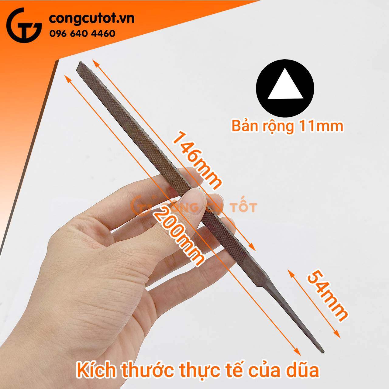 Dũa mài lưỡi cưa - Dũa sắt tam giác thô Thái Bình