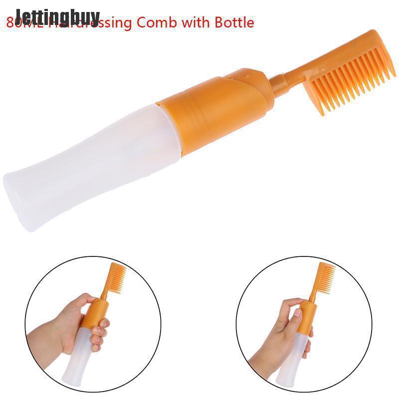Jettingbuy 80ml Hair Dye Bottle Applicator Comb Dispensing Salon Hair Coloring Dyeing Tool