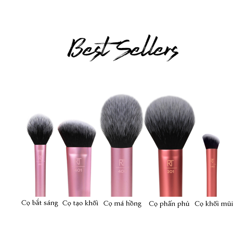 Combo 8 cây cọ RT Real Techniques Daily Eye Essential Set and RT Real Techniques Face Essentials Set Brush