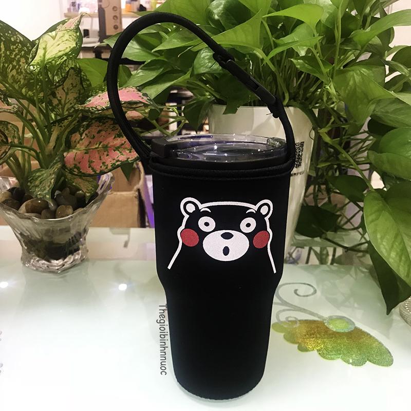 Túi Đựng Ly Yeti 900ML Gấu Kumamon Đen T17