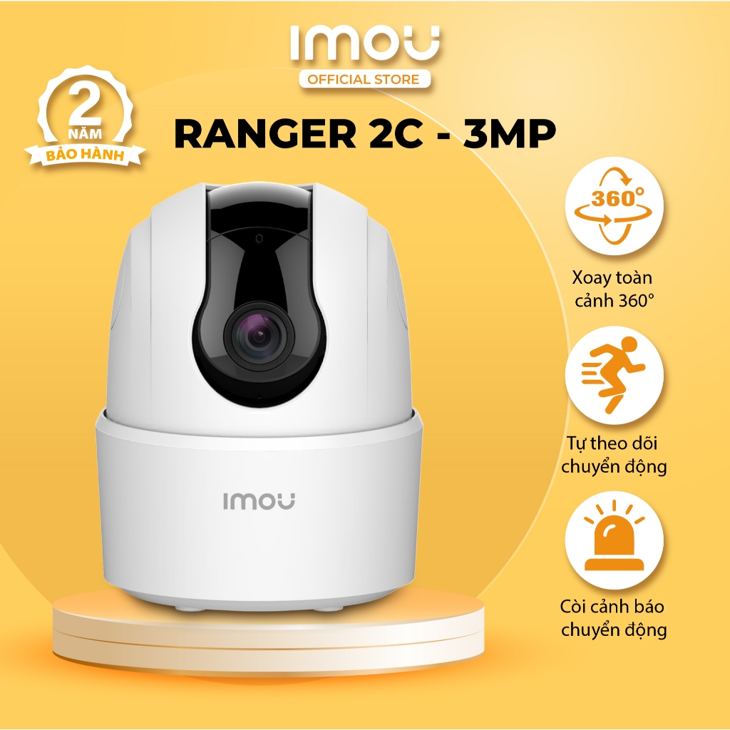 Camera Wifi trong nhà Imou Ranger 2C (2MP) I Đàm thoại 2 chiều I Xoay toàn cảnh 360 I Bảo...