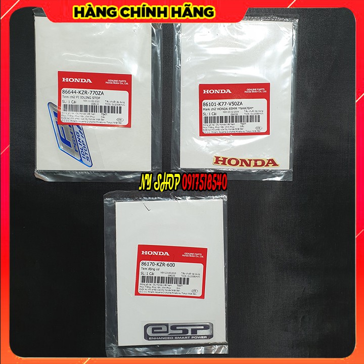 ★ DECAL TEM NỔI FI VÀ ESP , HONDA CHỮ ĐỎ CHÍNH HÃNG ★