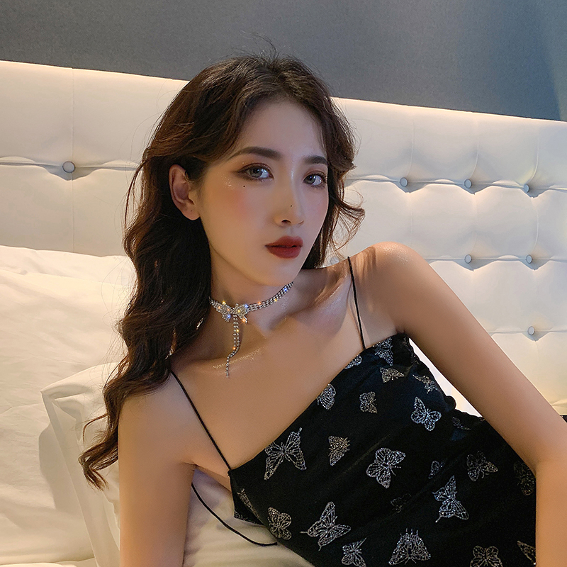 Vòng cổ bướm đính đá toàn bộ siêu chất VC92