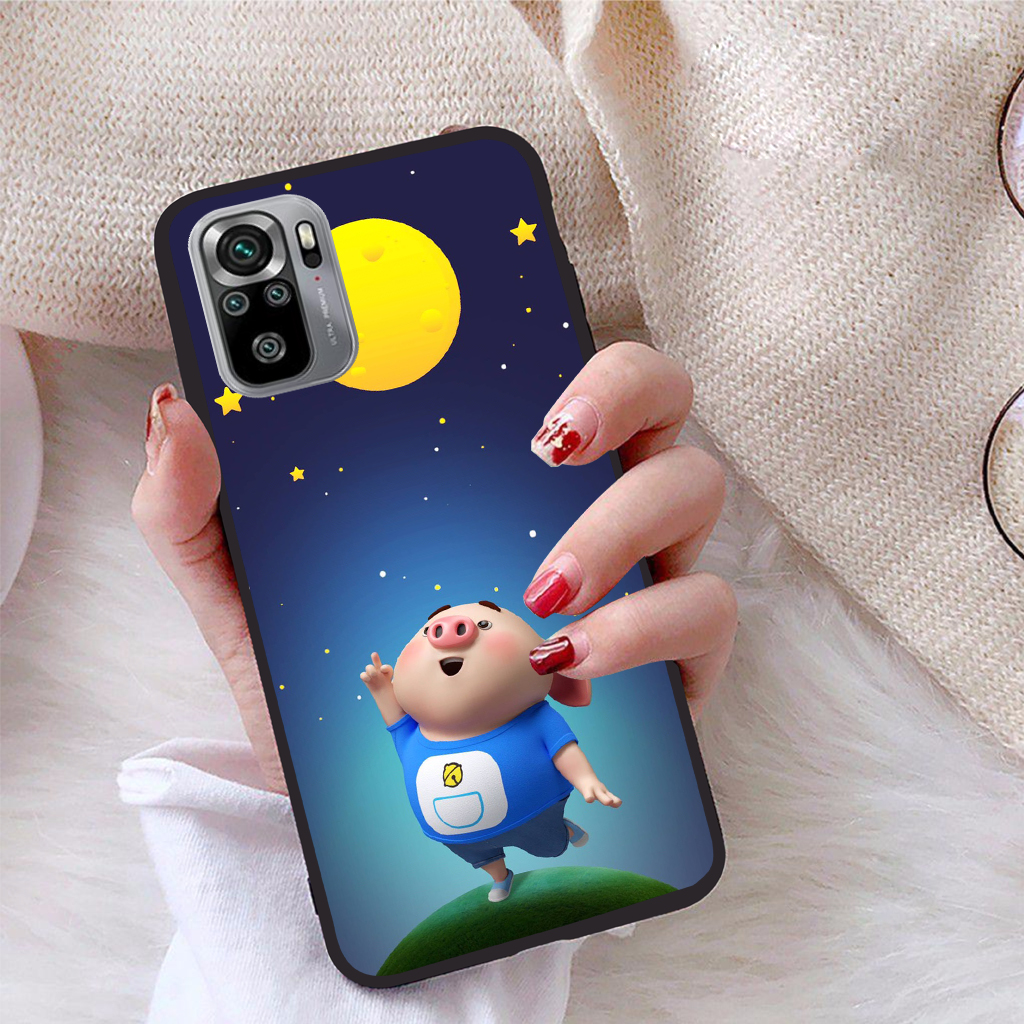 Ốp lưng Xiaomi Redmi Note 10S viền dẻo TPU BST Pig Cute