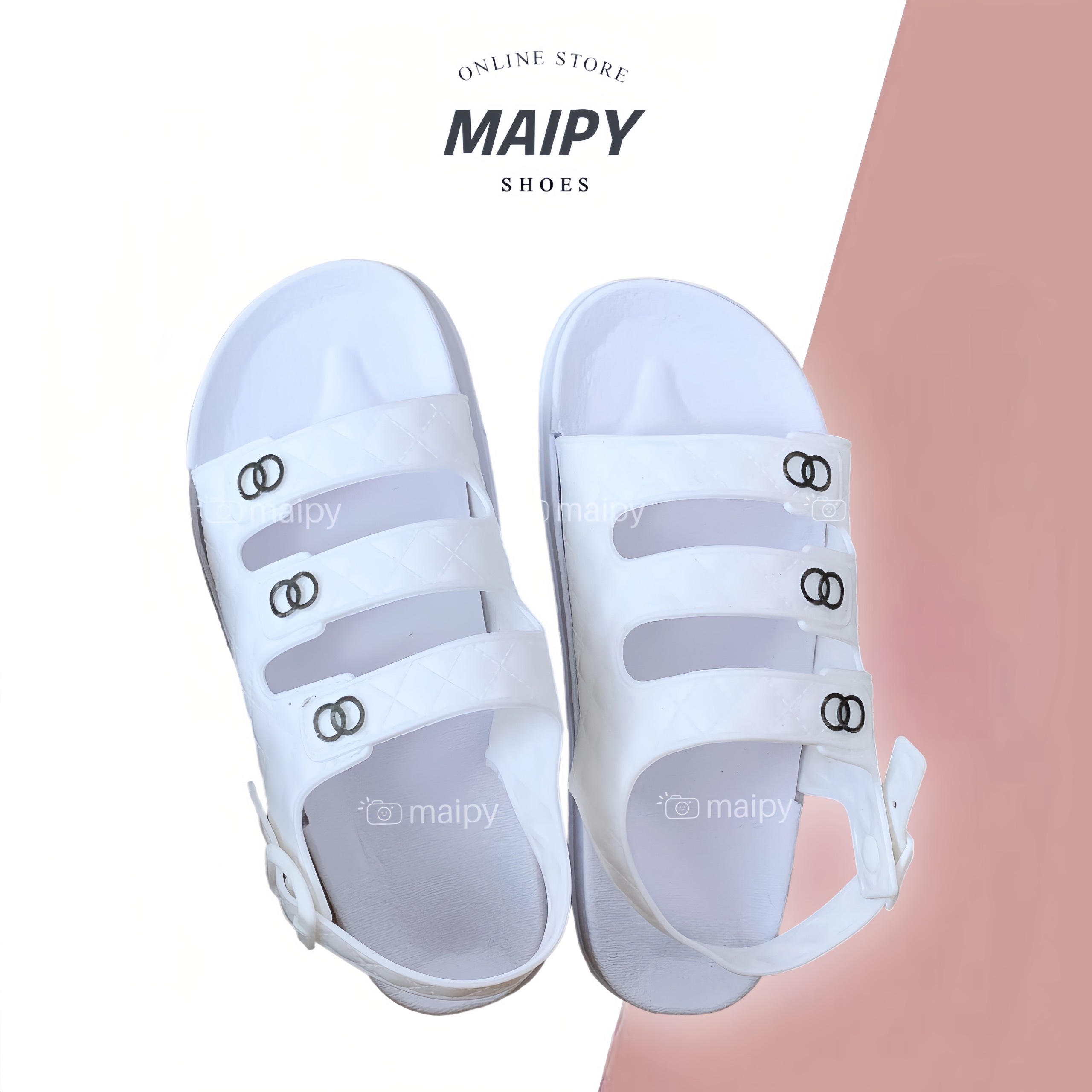 Dép quai hậu sandal nữ 3 quai ngang trần trám chất liệu cao su đi học, đi biển siêu bền chống trơn Maipy GL081