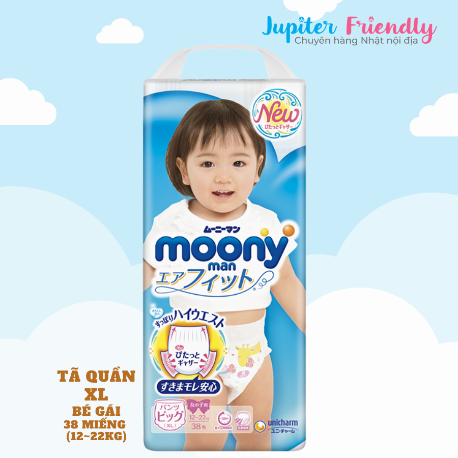 Bỉm - Tã Quần Moony Blue M58/ L44/ XL38 (Trai & Gái)