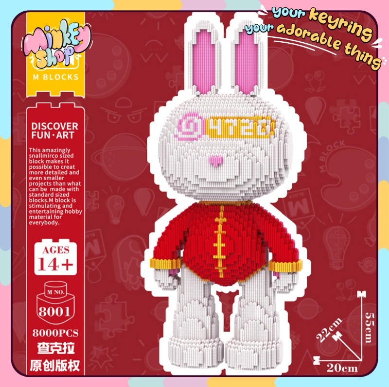 Mô Hình Lắp Ráp Thỏ Momo Mpin Chính Hãng, Đồ chơi Xếp Hình Nhân